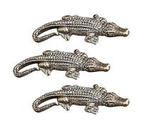 Gadpiparty 3 Pièces Pendentif Porte-clés Crocodile en Laiton Or, Compact et Léger, Décoration DIY Rétro et Créative pour Bureau et Accessoires Uniques