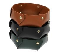 Gadpiparty 3 pièces Plateaux de Rangement Cuir pour Bureau et Entrée Organisateur pour Clés et Objets Divers Design Robuste et Élégant pour Maison et Bureau Assortiment Noir Marron et Vert