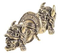 Gadpiparty 3 Pièces Vintage Brass Samurai Helmet Pendant Set Lightweight Retro Keychain Charms For DIY Accessories Brass Skull Design For Necklace And Bracelet Crafting