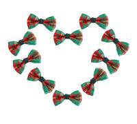 Gadpiparty 30 Mini Nœuds Décoratifs en Tissu Vert et Rouge à Carreaux Accessoires DIY pour Loisirs Créatifs Décoration Poupées et Créations Artisanales