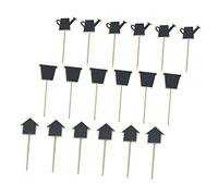 Gadpiparty 30 Pièces Mini Tableau Ardoise Bois avec Étiquettes Jardinage Décoratives Réutilisables pour Fêtes et Pots de Fleurs