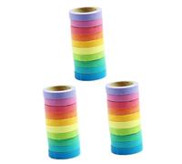 Gadpiparty 30 Pièces Ruban Adhésif Washi Arc Ciel Couleurs Masking Tape Décoratif Pastel pour Scrapbooking Albums Photos et Journaux Intimes Adhésif Créatif pour Bricolage