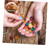 Gadpiparty 300 Pièces Perles Naturel Rondes Striées pour DIY Bijoux Artisanat et Jouets Educatifs