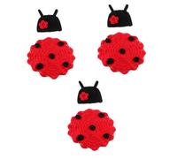 Gadpiparty 3ensembles Ladybug Photography Prop Set Outfit for Boys and Girls Cute and Lightweight Costume for Memorable Photoshoots Hat