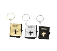 Gadpiparty 3pièces Mini Porte-clés Chrétien Sainte Bible Pendentif Souvenir Porte-clés Créatif Pour Église Clé