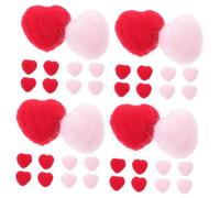 Gadpiparty 4 Ensembles Photographie Bébé Tenant des Fleurs Décorations De Coeur Décorations De Mariage Noël Ton Mignon Feutre La Saint-Valentin A Ressenti Le Cœur Coeurs Feutrés Pièces * 4