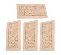 Gadpiparty 4 Pièces Appliques en Bois Sculpté Style Classique Élégant, 15x8 Cm, Faciles à Installer, Décorations Murales pour Armoires et Manteaux en Bois