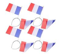 Gadpiparty 4 Pièces Bandeau Drapeau Français pour Filles, Style Vif | Accessoire Léger en Tissu et Plastique, Mise en Place Rapide, pour Jours de Match et Fête Patriotique