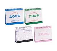 Gadpiparty 4 Pièces Calendrier de Bureau Planificateur Anglais pour École et Bureau Calendrier à Feuillets Tournants Artistique pour Organisation et