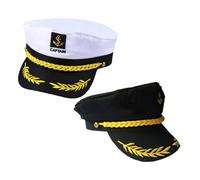 Gadpiparty 4 pièces Chapeaux de Capitaine de Yacht Blancs et Noirs Casquettes Marines Légères Respirantes pour Costumes Cosplay Fêtes à Thème Nautiques et Croisières