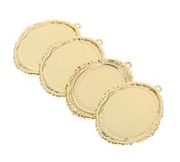 Gadpiparty 4 Pièces de Plateaux Pendentifs Ovales Baroques en Cuivre Doré pour Création de Bijoux Diy, Cadre Design Artistique Adapté la Fabrication de Présents
