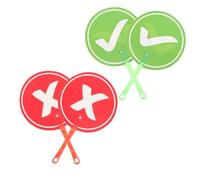 Gadpiparty 4 Pièces Reusable Double-sided Answer Paddles For Classroom Voting Portable Yes No Game Boards For Teacher-student Interaction And Kindergarten Activities