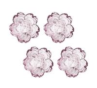 Gadpiparty 4 Pièces Soucoupes en Verre Forme de Fleur pour Sauces, Plats Japonerie Délicats, Faciles à Nettoyer Transporter, pour Apéritifs en Famille ou Pique-niques