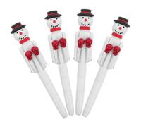 Gadpiparty 4 Pièces Stylo à Bille Interactif Snowman avec Bras de Boxe Stylo pour Fêtes de Noël Original et Pratique pour Réunions Festives