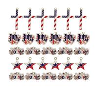 Gadpiparty 40 Pièces Accessoires pour Bijoux en Alliage Chic pour Fabrication Diy, Pendentifs Drapeau Patriotique pour Fêtes et Réunions Familiales, Style Divers et Fiable