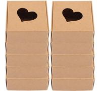 Gadpiparty 40 Pièces Boîte à Papier Kraft Coffret Rétro Forme de Cœur pour Bonbons Faits Maison et Échantillons Cosmétiques