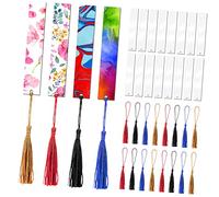 Gadpiparty 40 Pièces Marque Pages Acrylique Transparent avec Pompons pour Diy et Étiquettes de Couleur Aléatoire