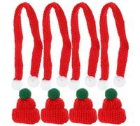 Gadpiparty 5 Ensembles Mini Bonnets Tricotés et Écharpes de Noël Colorés pour Décorations Festives de Bouteilles Poupées et Petits Animaux Accessoires Hivernaux Polyvalents