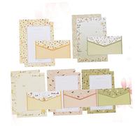 Gadpiparty 5 Ensembles Papeterie Floral Enveloppes et Papier à Lettres Colorés Stationery Kit École pour et Invitations Enveloppes Couleur Aléatoire