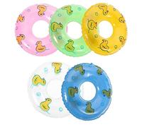 Gadpiparty 5 Pièces Anneau De Natation Caneton Poupée Mini Anneaux De Natation Flotteurs De Boissons Décoration Miniature De Maison De Poupée Bouée Miniature PVC Ob11 Petit Canard Décorations