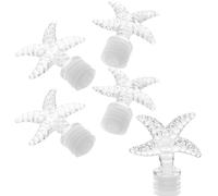 Gadpiparty 5 Pièces Bouchon de Flacon de Parfum Rechargeable en Verre | Format Voyage, Plastique Transparent, Cristal Étoile Vintage, Fermeture Étanche et Portable