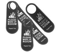 Gadpiparty 5 pièces Lot Panneaux Porte Double Face Cuir Moderne Enseigne Please Make Up et Do Not Disturb pour Hôtels Bureaux et Salons Suspension Pratique sur Bouton de Porte