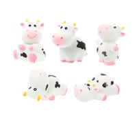 Gadpiparty 5 pièces Miniatures Vaches Résine Décorations Cartoon Adorables pour Maison de Poupée Jardin Féerique Ornements Décoratifs Délicats