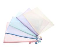 Gadpiparty 5 pièces Pochette Document Zippée Sac Rangement Transparent Maille Plastique Résistant Étanche Organiseur Fichiers Pour Étudiants Bureau Maison