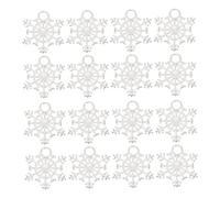Gadpiparty 50 pièces Pendentifs Flocon de Argentés DIY pour Bijoux Accessoires de Décoration de Noël Charms pour Création de Colliers et Bracelets Matériel Artisanal Durable