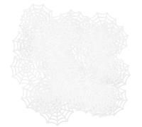 Gadpiparty 50 Pièces Toile D'araignée en Plastique Blanche Lumineuse Réutilisable pour Décoration Halloween Extérieure et Intérieure, Accessoire Maison Ambiance Hantée
