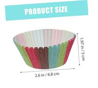 Gadpiparty 500 pièces Lot de Caissettes Papier pour Cupcakes et Muffins Antiadhésives Liners Décoratifs Colorés avec Motifs Arc-ciel et Rayures Incurvées pour Desserts et Fêtes