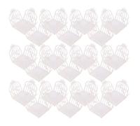 Gadpiparty 50pièces Boîte à Dragées Mariage Papier Chocolat Caissettes Truffes Décoratives Blancs à Motif Ajouré pour Emballage Friandises et Cadeaux