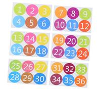 Gadpiparty 6 Pièces Autocollants Numérotés PVC Colorés Étiquettes Autoadhésives Sol pour Classe Bureau Boîtes de Rangement Résistants Étanches pour Organisation et Apprentissage