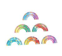 Gadpiparty 6 pièces Autocollants Sensoriaux pour Calmer Anxiété Stickers Texturés Arc Ciel pour Activités Manuelles et Décoration Autocollants Réutilisables pour Adultes pour Fêtes et