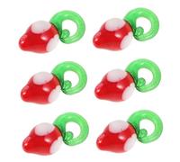 Gadpiparty 6 Pièces Charmes De Boucle D'oreille Bijoux Bracelet à Breloques Artisanales Accessoire Nombre Branché Poivre Pour Assorti Pendentifs Végétaux Coloré Tout Petit Clé Un Verre Rouge
