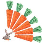 Gadpiparty 6 pièces Jouets à Mâcher Lapin Radis Tressé Molaire Naturel pour Petits Animaux Stimule Curiosité et Soins Dentaires pour Lapins Hamsters Cochons