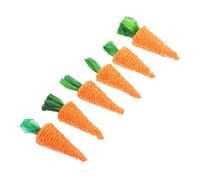 Gadpiparty 6 pièces Jouets à Mâcher pour Hamsters et Lapins Lot de Radis Paille Tissée Moyenne Accessoires Naturels pour Dents Saines et Divertissement des Petits Rongeurs