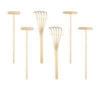Gadpiparty 6 pièces Lot de Mini Râteaux Bambou pour Bac à Sable Zen Outils de Jardin Miniatures pour Relaxation et Décoration Créatif pour Bureau et Maison