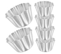 Gadpiparty 6 pièces Lot de Moules à Gâteau Alliage Aluminium Antiadhésifs et Résistants à Haute Température Moules Individuels pour Pudding Muffins et Tartelettes Faciles à Démouler et