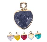 Gadpiparty 6 Pièces Pendentifs Pierre Semi Précieuse Forme de Cœur pour Création de Bijoux Diy Charms Élégants pour Colliers Bracelets et Accessoires de Mode