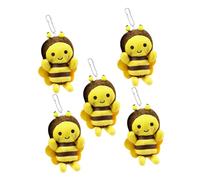 Gadpiparty 6 pièces Porte-clés Peluche Abeille Doux Pendentifs Mignons pour Sacs à Dos Jouets Peluche pour Garçon Fille Accessoires Polyvalents Matériau Pelucheux