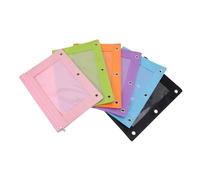Gadpiparty 6 Pièces Sac de fichier Sac à Stylo Pochette de Reliure en Tissu Crayon Oxford étuis à stylos à Fermeture éclair école relieuse Pochette en Tissu pour Reliure Trousse PVC