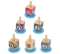 Gadpiparty 6 Pièces Toupie en Bois pour Hanoukka, Jeu Créatif Éducatif