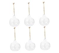 Gadpiparty 6 pièces Vases Suspendus Verre pour Plantes Hydroponiques Supports pour Micro-paysages et Bougeoirs Décoratifs Transparents et Élégants pour Intérieur et Extérieur