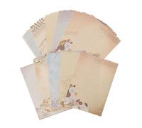 Gadpiparty 60 Pièces Papier à Lettres Vintage de Style Rétro pour Écrire des Notes et Lettres pour Bureau et École Mélange de Motifs Charmants