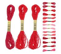 Gadpiparty 64 Pelotes Fil à Broder Rouge en Coton 75 M Assortiment 8 Couleurs pour Point de Croix Bracelets D’Amitié et Loisirs Créatifs Fil Tressé Polyvalent pour Couture et Art Textile