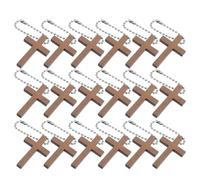 Gadpiparty 72 Pendentifs Mini Croix Religieuse en Bois Naturel, Breloques pour Création de Bijoux Diy, Décorations Spirituelles pour Porte-clés Chrétiens, Présents de Pâques et Événements