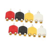 Gadpiparty 8 pièces Adaptateur Y Splitter Audio Connecteur Femelles à Mâle pour Caisson de Basse et Haut Parleur Câble Subwoofer Extension Compatible Tv Noir Blanc