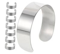 Gadpiparty 8 pièces Bracelet Manchon Acier Inoxydable Blanks pour Création de Bijoux DIY Design Élégant et Durable Parfait pour Bracelets Cuir et Accessoires Mode