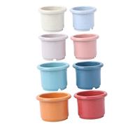 Gadpiparty 8 Pièces Jouet Tasse à Empiler Jouets De Bain Jouet De Bain pour Bebe Jouets De Géométrie Jouet De Salle De Bain Jouet De Puzzle Accessoires Matériel De Paille Enfant